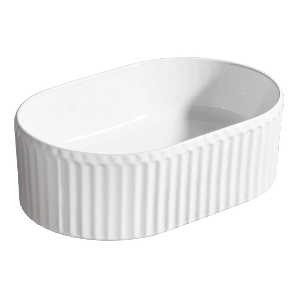 Cuba De Banheiro Louça Apoio Oval 50 Cm (dublin Branca)