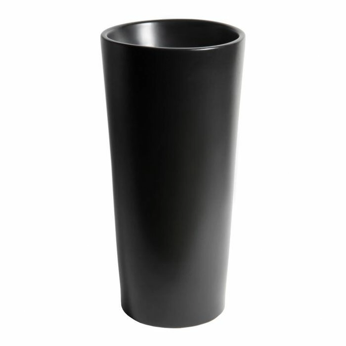 Cuba De Banheiro Louça Piso Redonda 39cm Ravenna Bela Metais Preto