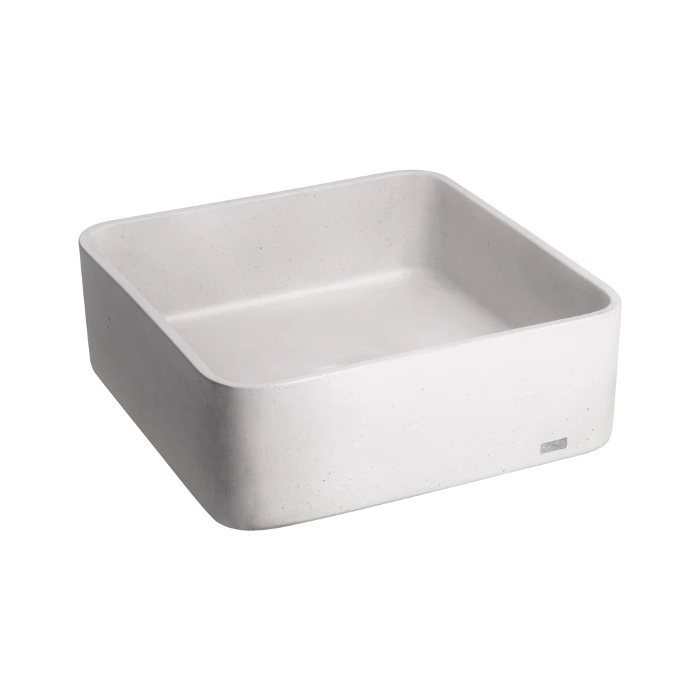 Cuba De Banheiro Concreto Apoio Quadrada 40 Cm (urban Off White)