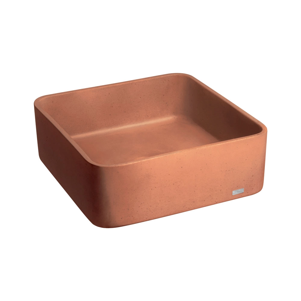 Cuba De Banheiro Concreto Apoio Quadrada 40 Cm (urban Salmão)