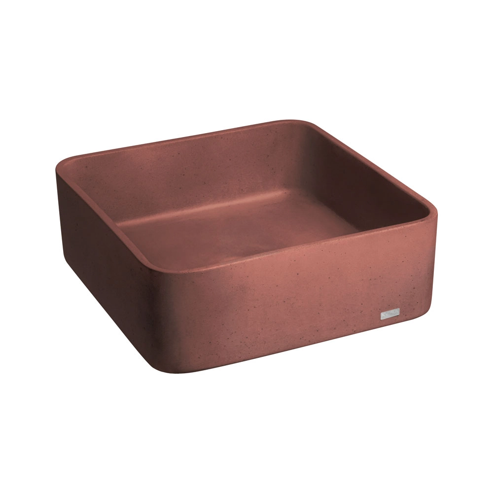 Cuba De Banheiro Concreto Apoio Quadrada 40 Cm (urban Terracota)