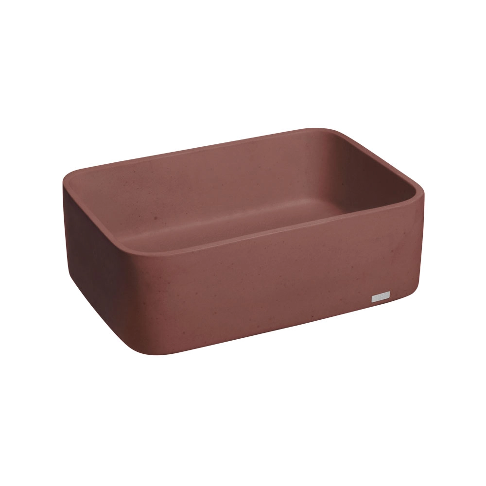 Cuba De Banheiro Concreto Apoio Retangular 42 Cm (tessa Terracota)