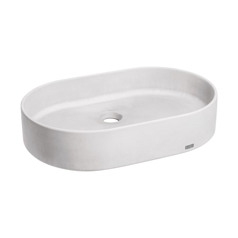 Cuba De Banheiro Concreto Apoio Elipse 55 Cm (lotus Off White)