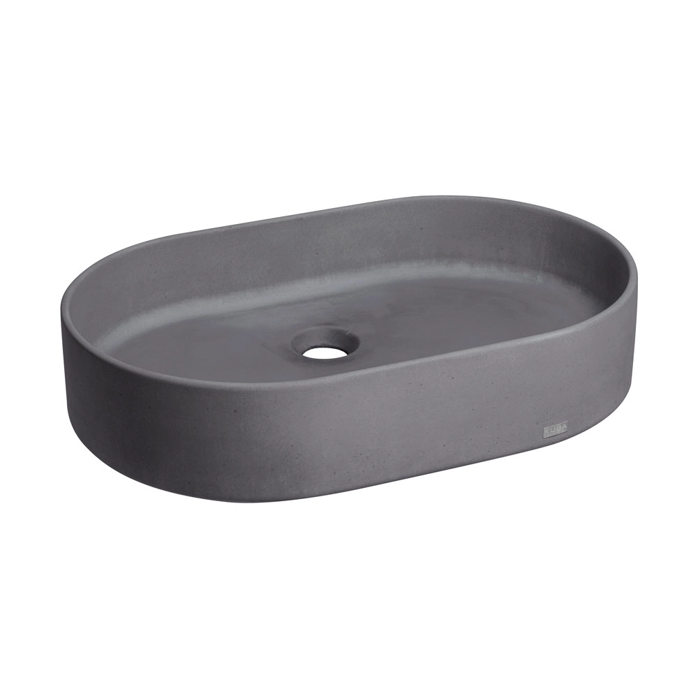 Cuba De Banheiro Concreto Apoio Elipse 55 Cm (lotus Grafite)