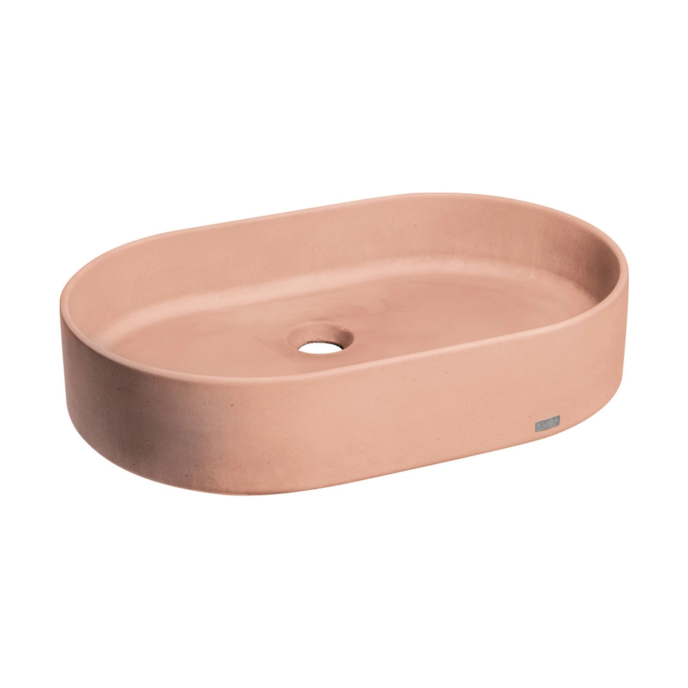 Cuba De Banheiro Concreto Apoio Elipse 55 Cm (lotus Rosé)
