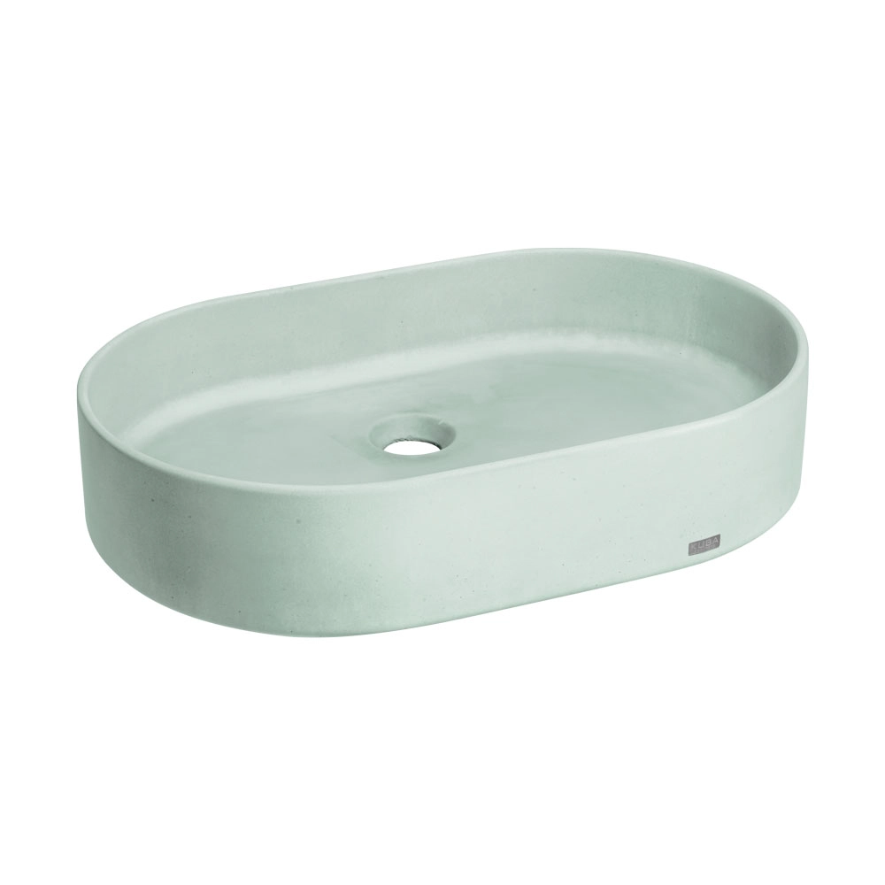 Cuba De Banheiro Concreto Apoio Elipse 55 Cm (lotus Acqua)