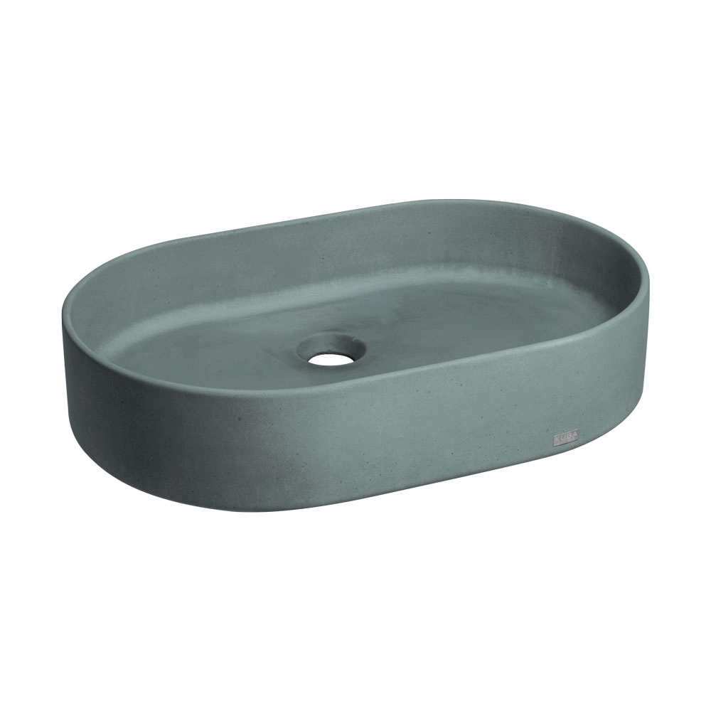 Cuba De Banheiro Concreto Apoio Elipse 55 Cm (lotus Florest)