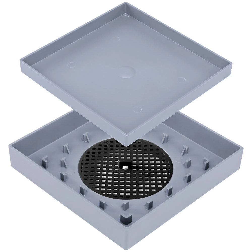 Kit 05 - Ralo Oculto Invisível De Embutir Quadrado (platina)