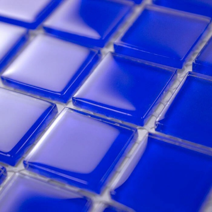 Kit 22 Placas - Pastilhas De Vidro Cristal Puro Azul