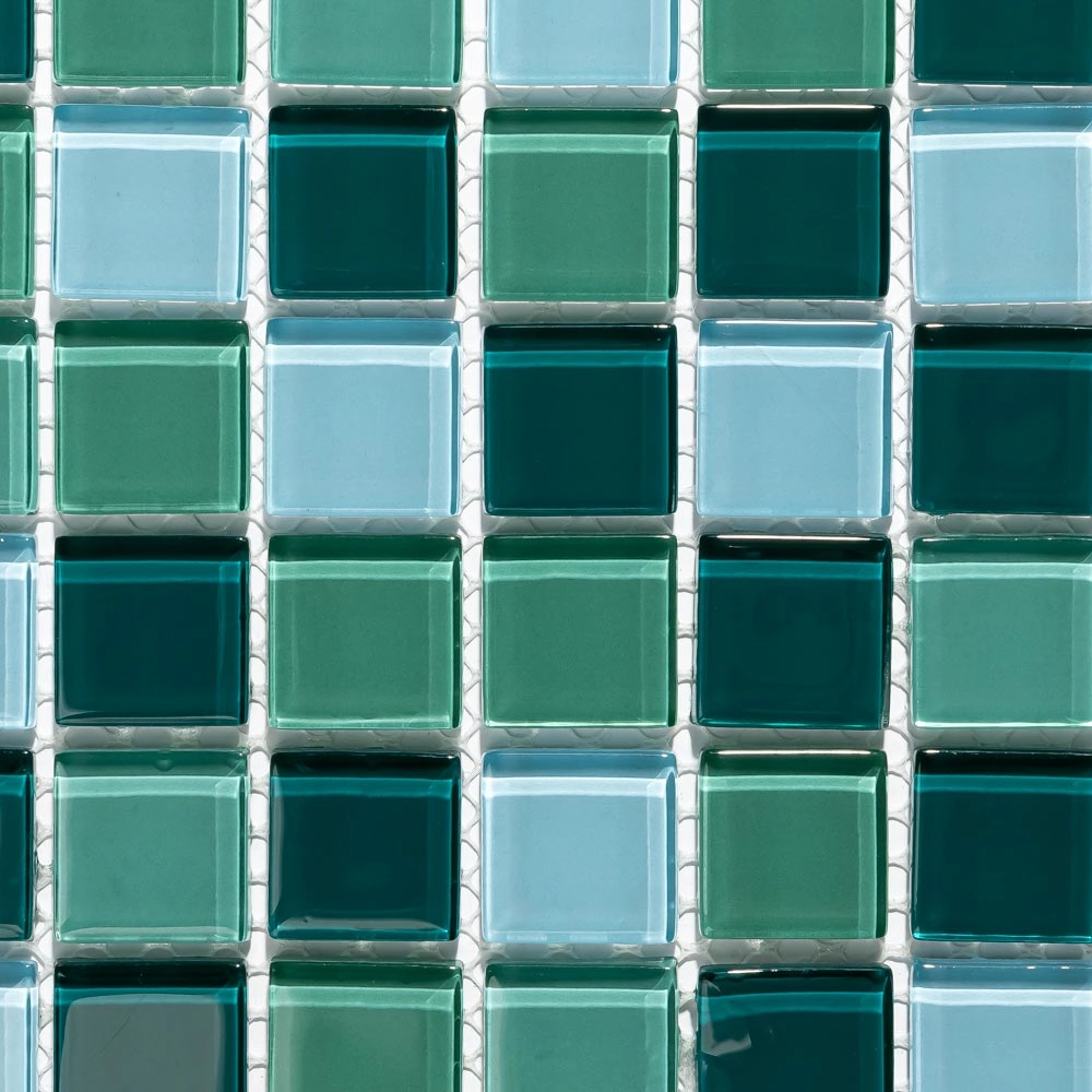 Kit 22 Placas - Pastilhas De Vidro Cristal Miscelânea Verde