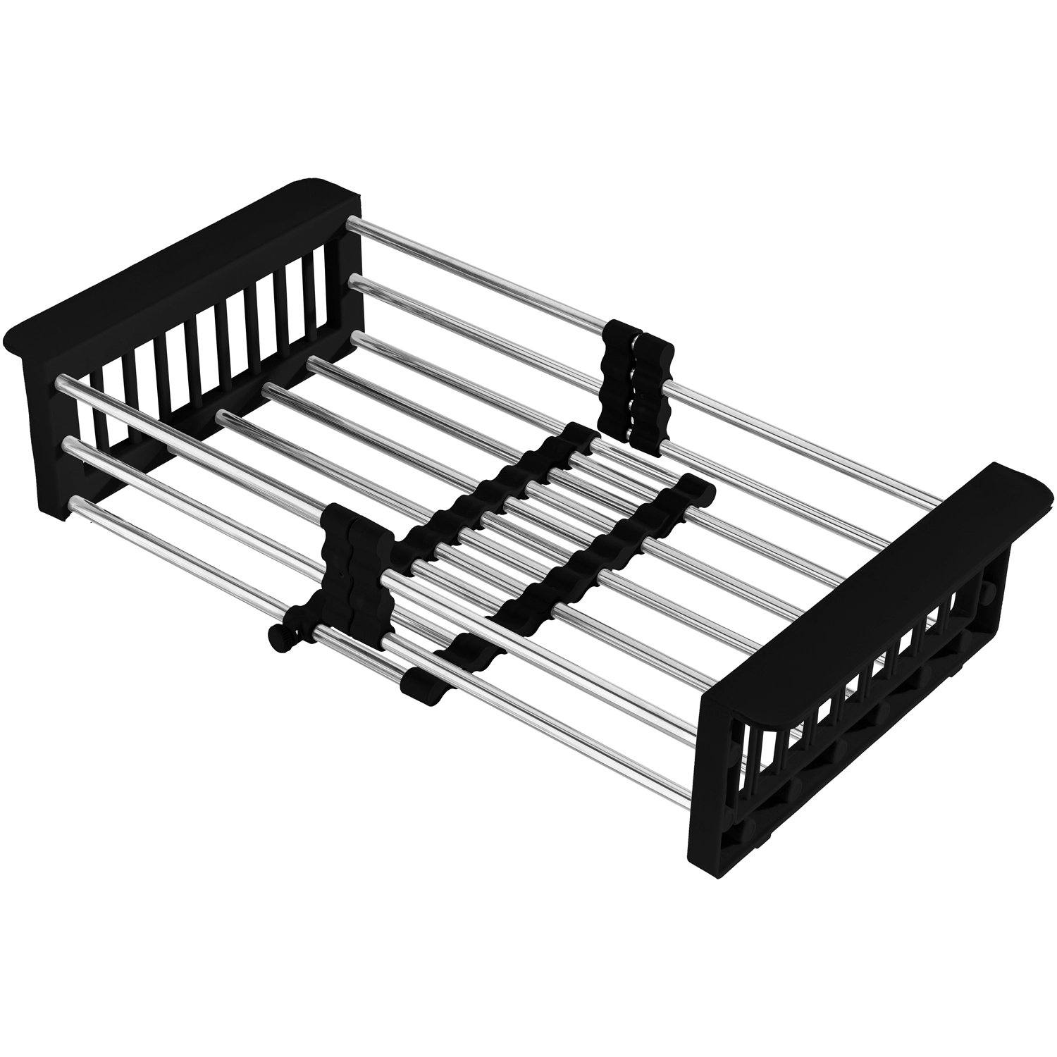 Cesto Escorredor Ajustável Inox Para Cuba (preto Fosco)