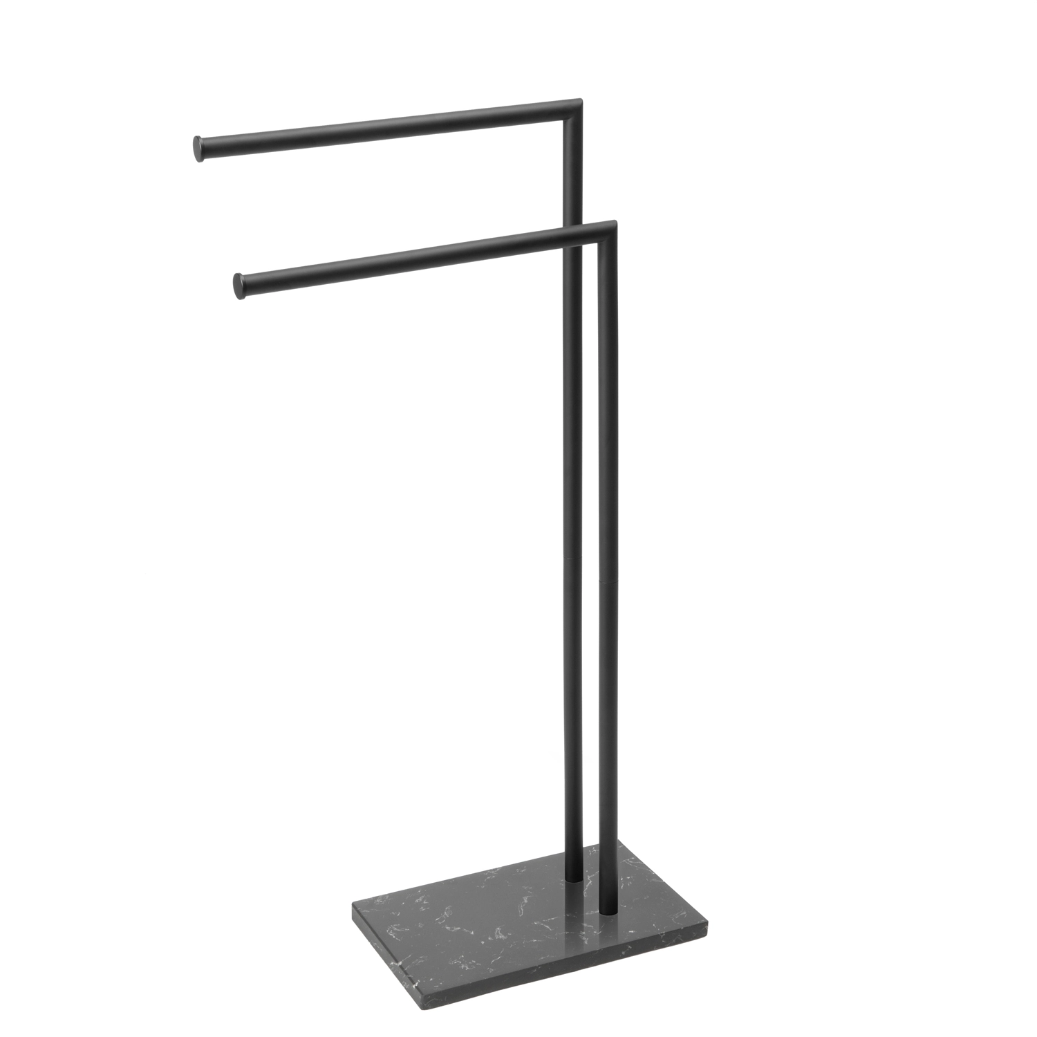 Toalheiro De Piso Em Inox Com Base De Mármore (rizzi Preto Fosco)