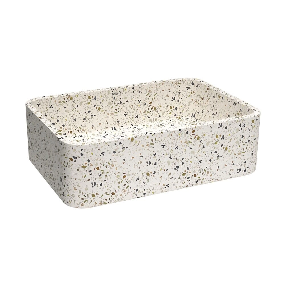 Cuba De Banheiro Concreto Apoio Retangular 40 Cm (moran Granilite Opala)