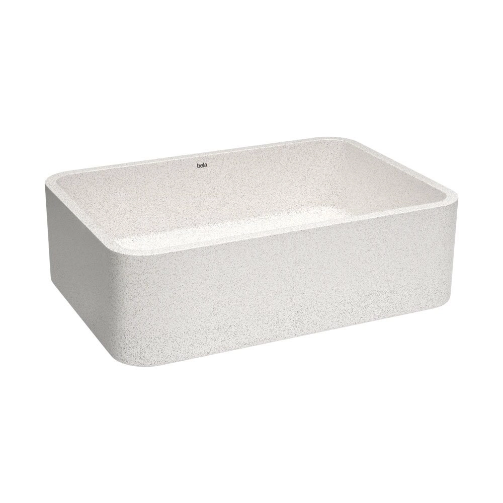 Cuba De Banheiro Concreto Apoio Retangular 40 Cm (moran Granilite Polar)