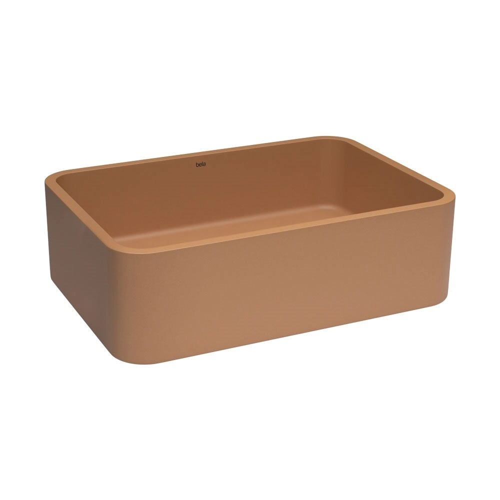 Cuba De Banheiro Concreto Apoio Retangular 40 Cm (moran Ocre)