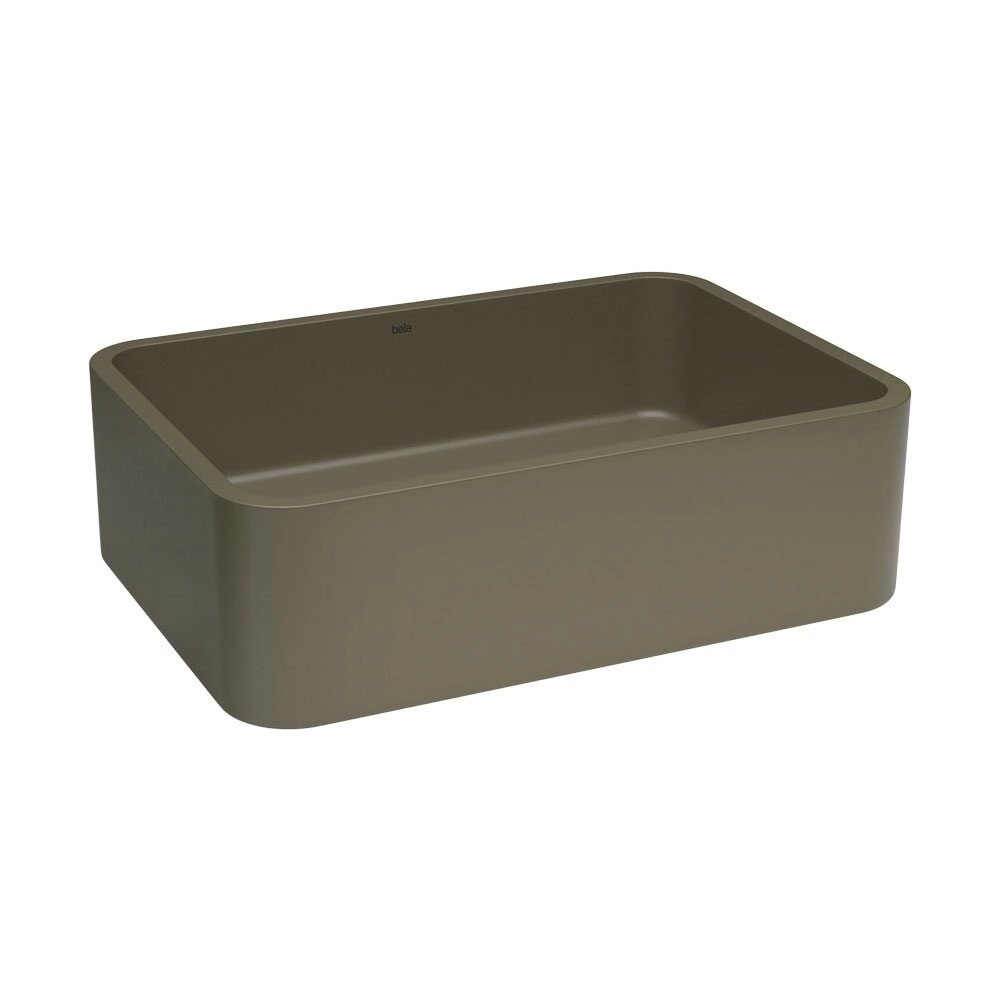 Cuba De Banheiro Concreto Apoio Retangular 40 Cm (moran Musgo)