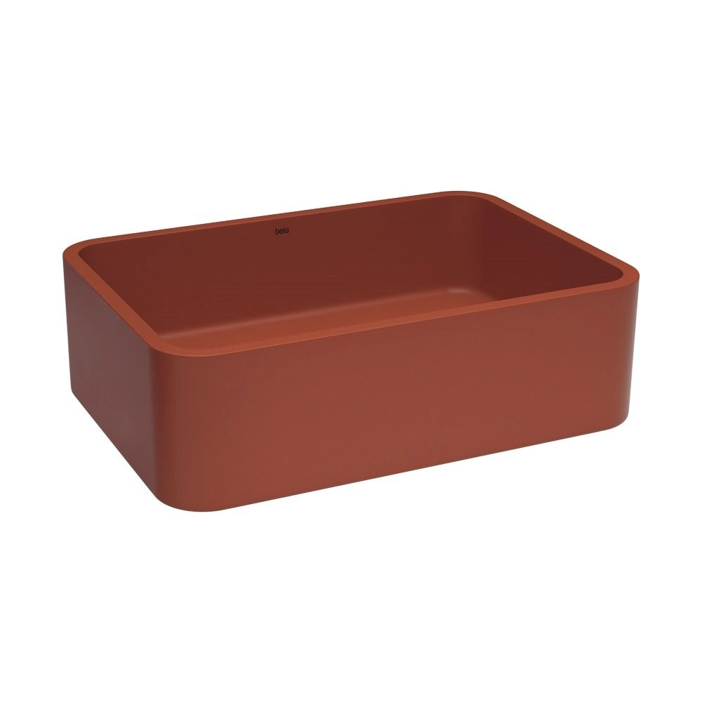 Cuba De Banheiro Concreto Apoio Retangular 40 Cm (moran Marsala)