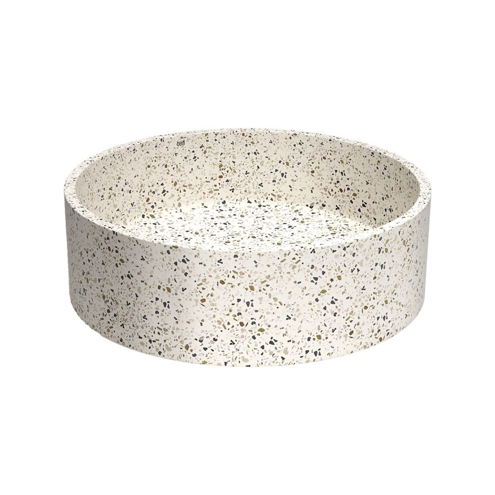 Cuba De Banheiro Concreto Apoio Redonda 35 Cm (oso Granilite Opala)