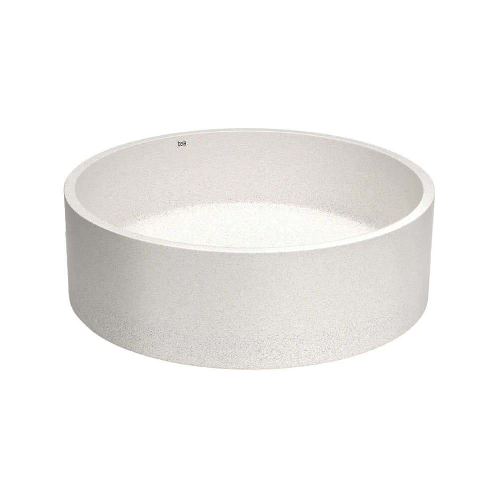 Cuba De Banheiro Concreto Apoio Redonda 35 Cm (oso Granilite Polar)