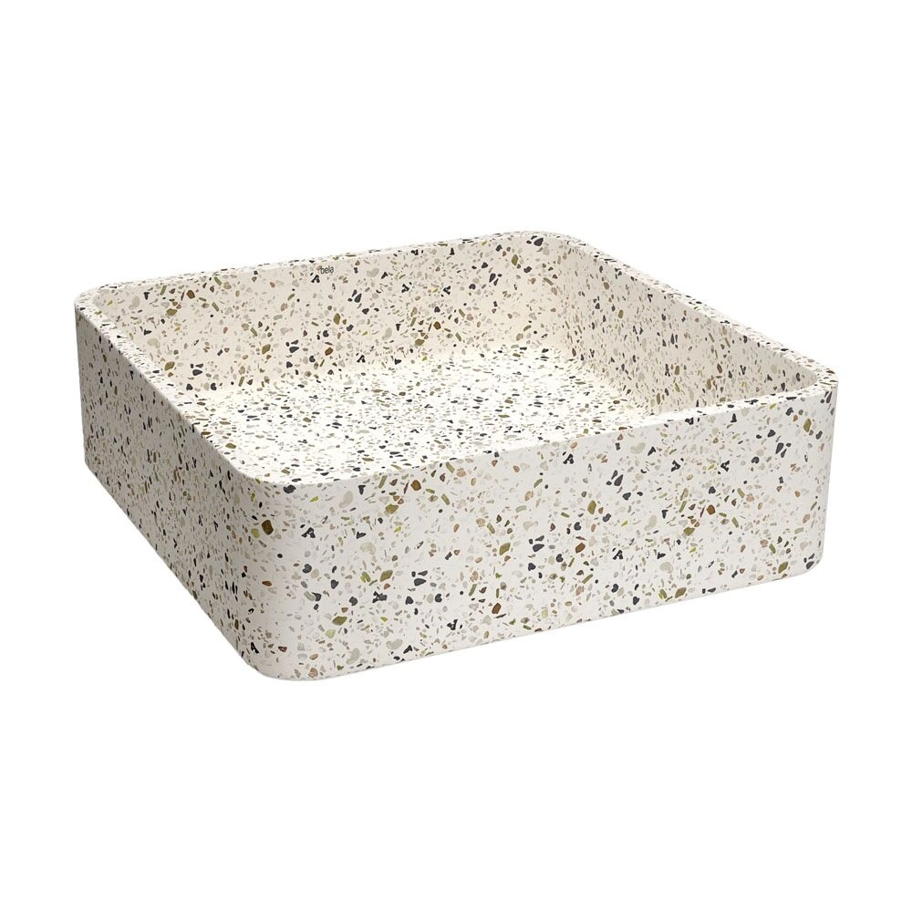 Cuba De Banheiro Concreto Apoio Quadrada 39 Cm (guna Granilite Opala)