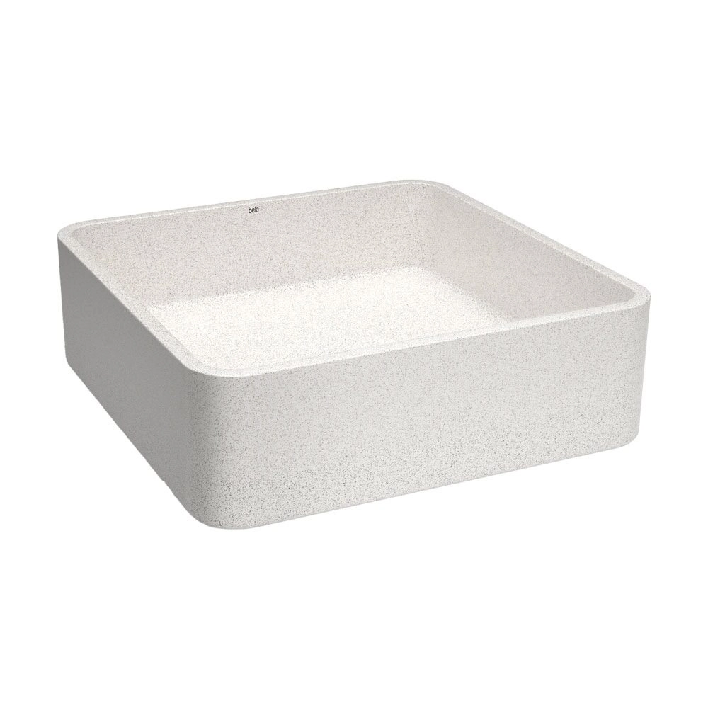 Cuba De Banheiro Concreto Apoio Quadrada 39 Cm (guna Granilite Polar)