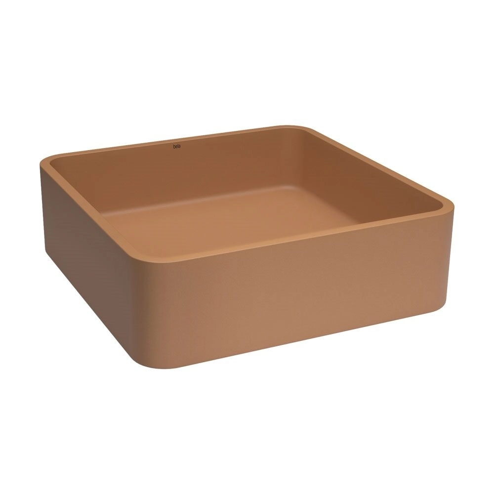 Cuba De Banheiro Concreto Apoio Quadrada 39 Cm (guna Ocre)