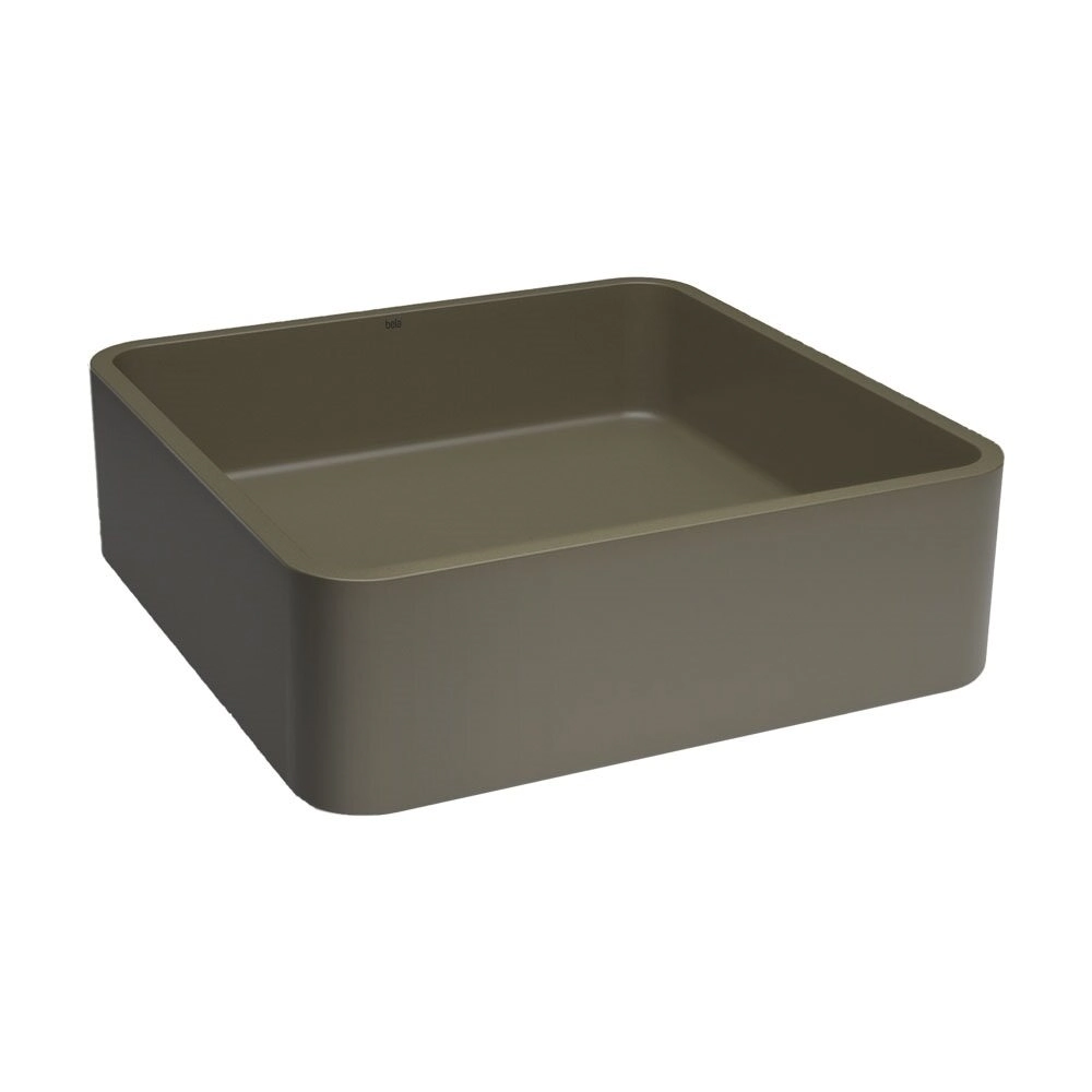 Cuba De Banheiro Concreto Apoio Quadrada 39 Cm (guna Musgo)
