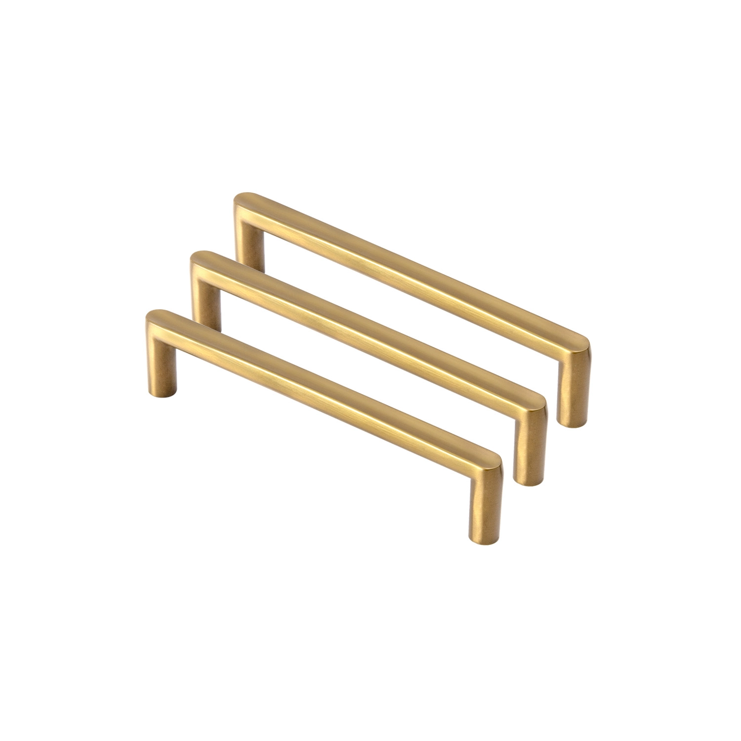 Kit 03 - Puxador Para Móvel Alça Sobrepor 128 Mm Zamac (cartago Dourado Fosco)
