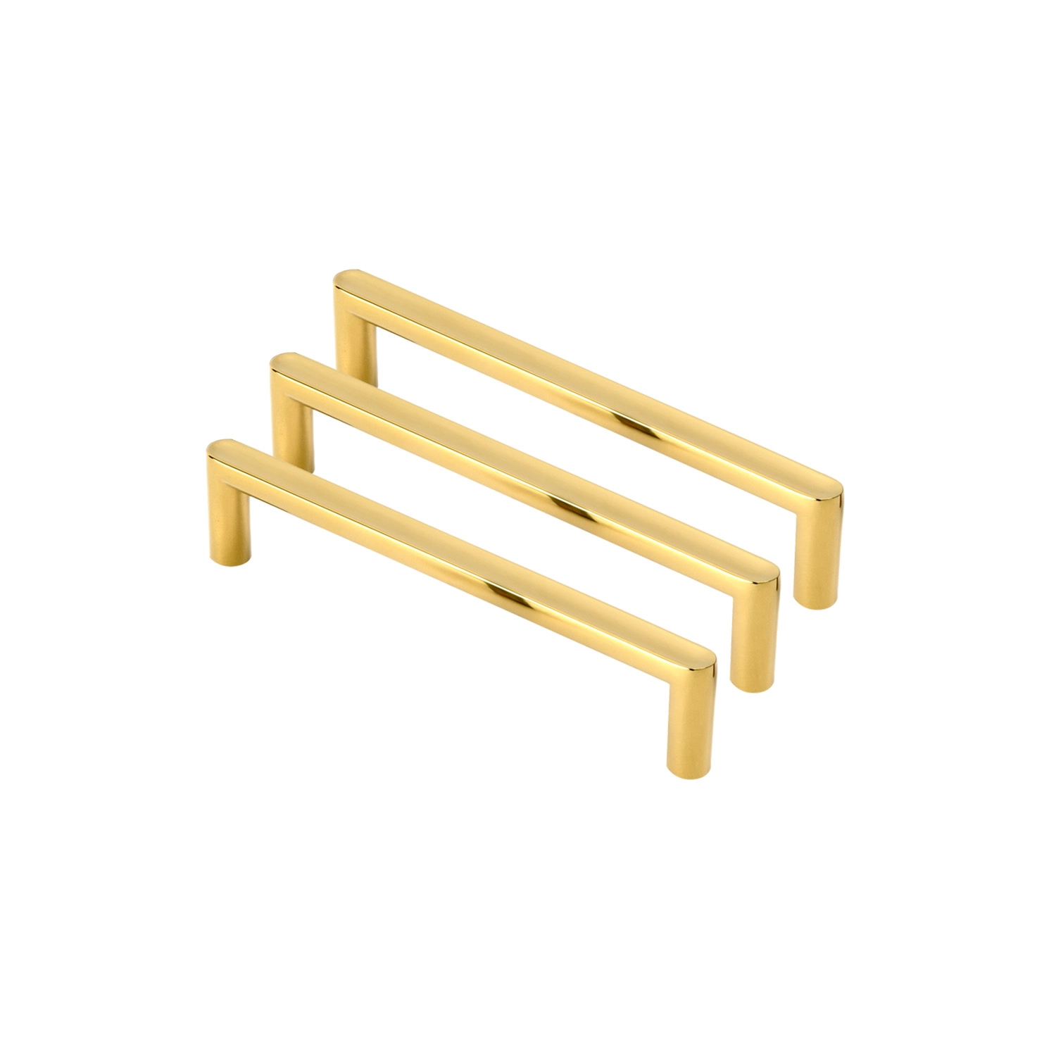 Kit 03 - Puxador Para Móvel Alça Sobrepor 128 Mm Zamac (cartago Dourado)