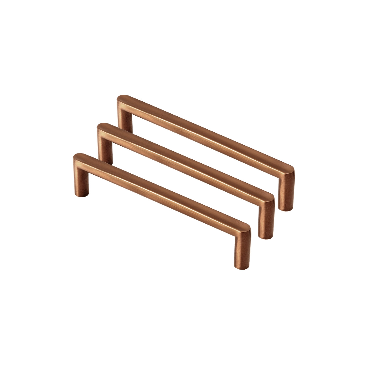 Kit 03 - Puxador Para Móvel Alça Sobrepor 128 Mm Zamac (cartago Rosé Gold Fosco)