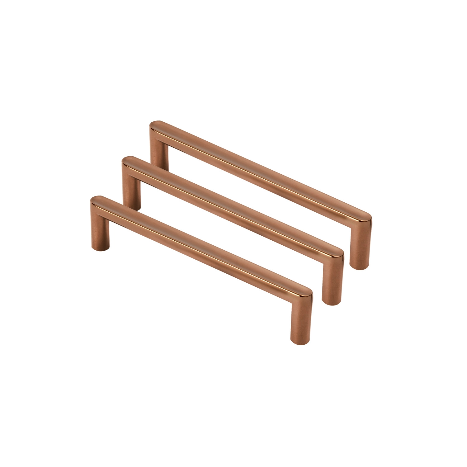 Kit 03 - Puxador Para Móvel Alça Sobrepor 128 Mm Zamac (cartago Rosé Gold)