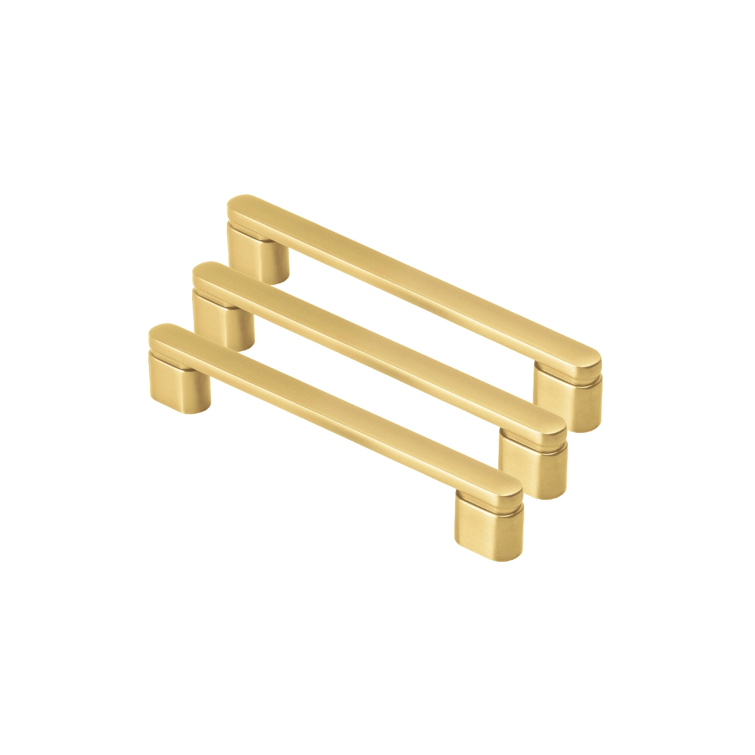 Kit 03 - Puxador Para Móvel Alça Sobrepor 128 Mm Zamac (memphis Dourado Fosco)