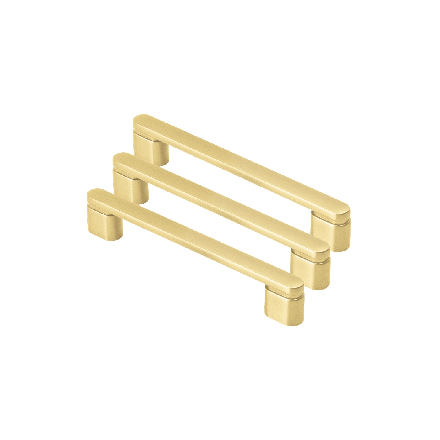 Kit 03 - Puxador Para Móvel Alça Sobrepor 128 Mm Zamac (memphis Ouro Fosco)