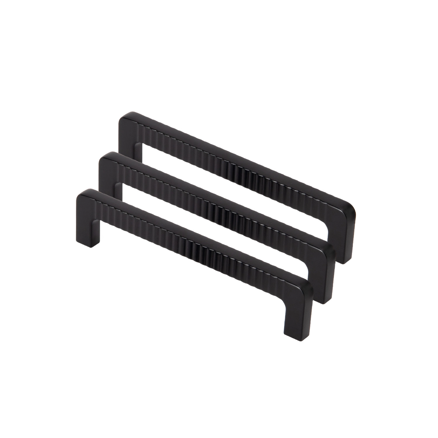 Kit 03 - Puxador Para Móvel Alça Sobrepor 128 Mm Zamac (petra Preto Fosco)