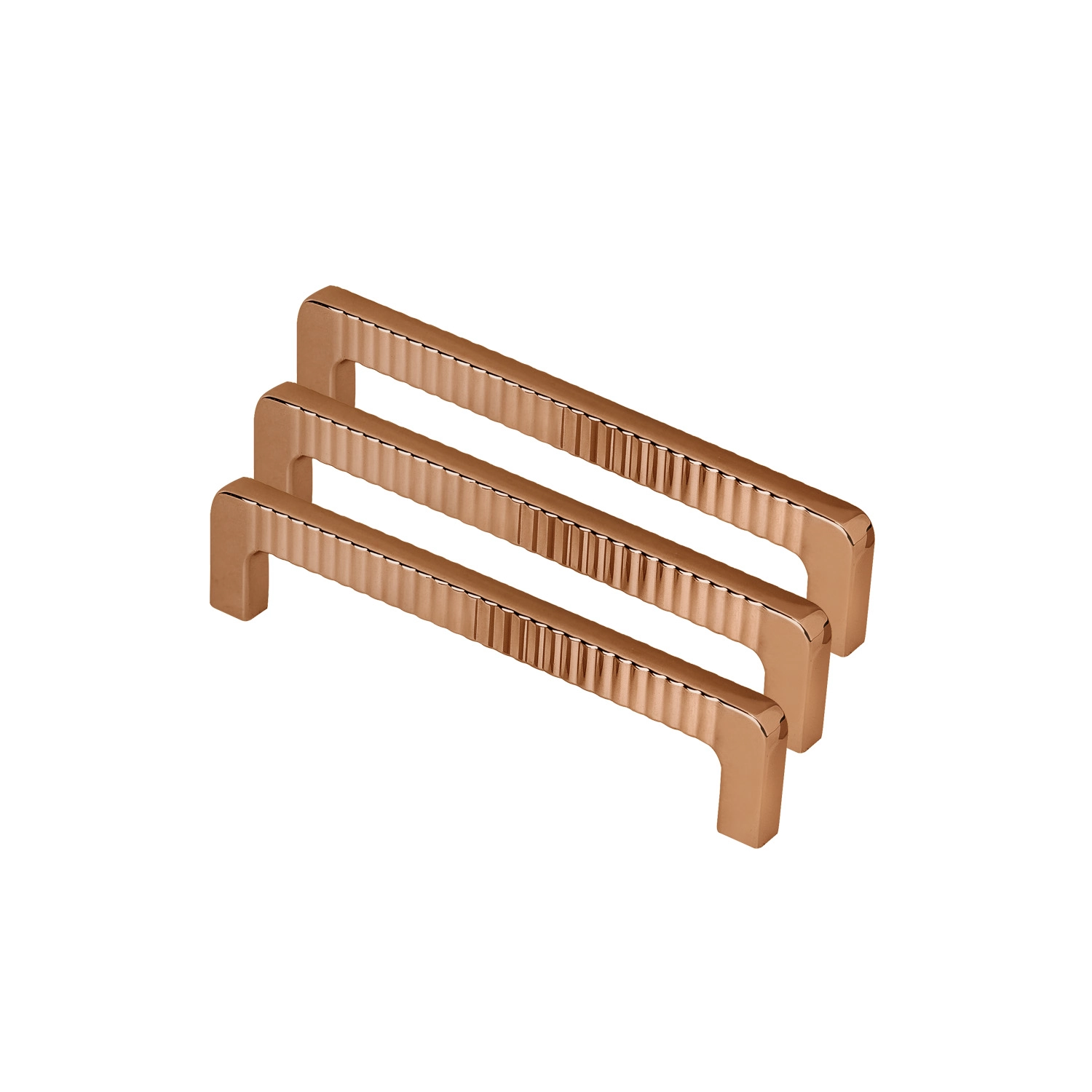 Kit 03 - Puxador Para Móvel Alça Sobrepor 128 Mm Zamac (petra Rosé Gold)