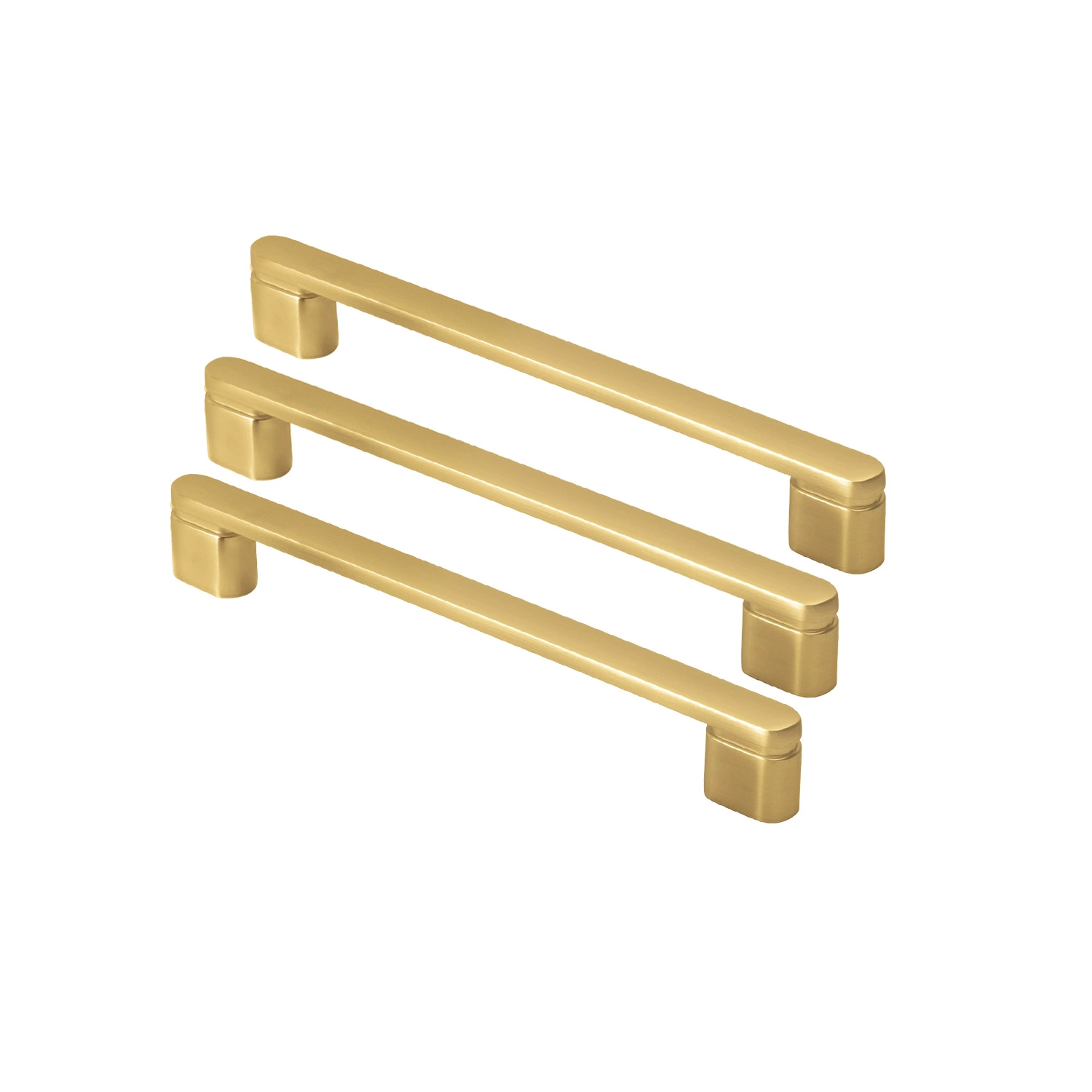 Kit 03 - Puxador Para Móvel Alça Sobrepor 160 Mm Zamac (memphis Dourado Fosco)