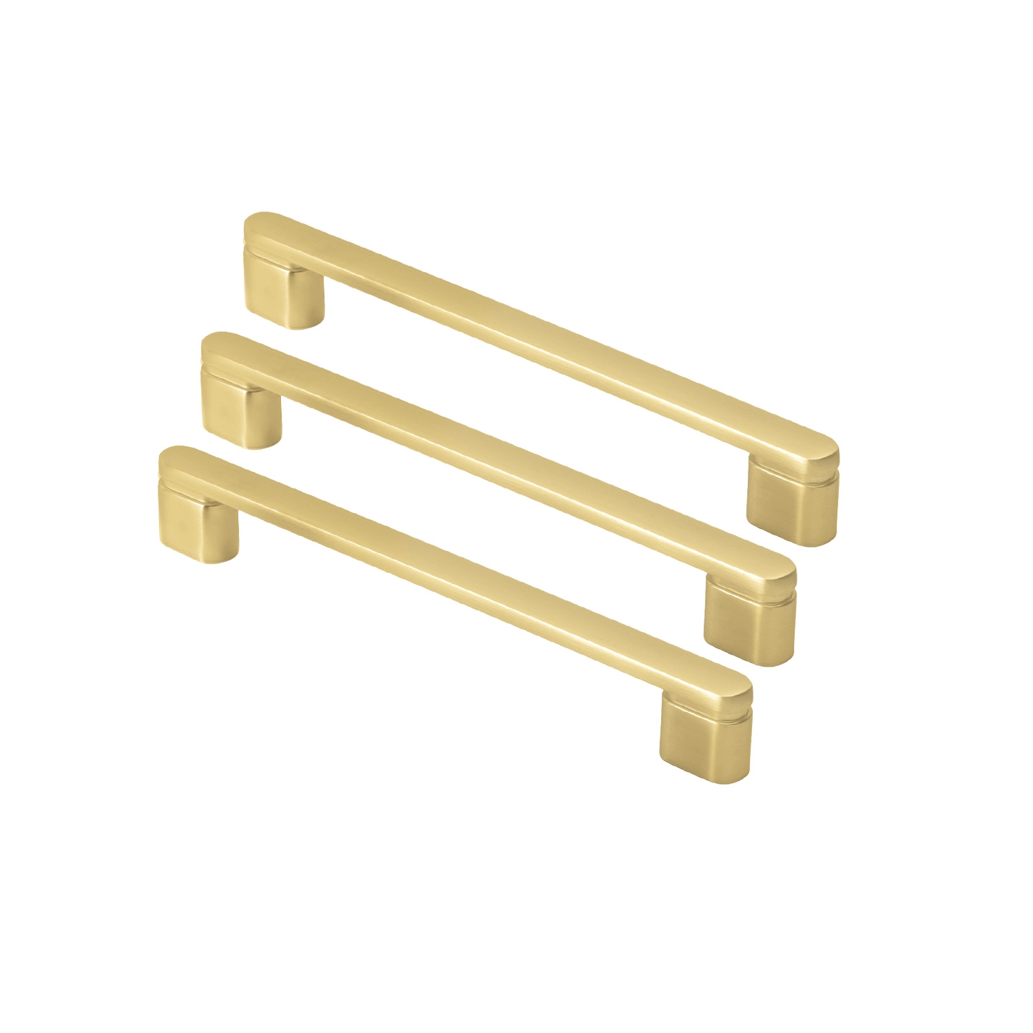 Kit 03 - Puxador Para Móvel Alça Sobrepor 160 Mm Zamac (memphis Ouro Fosco)