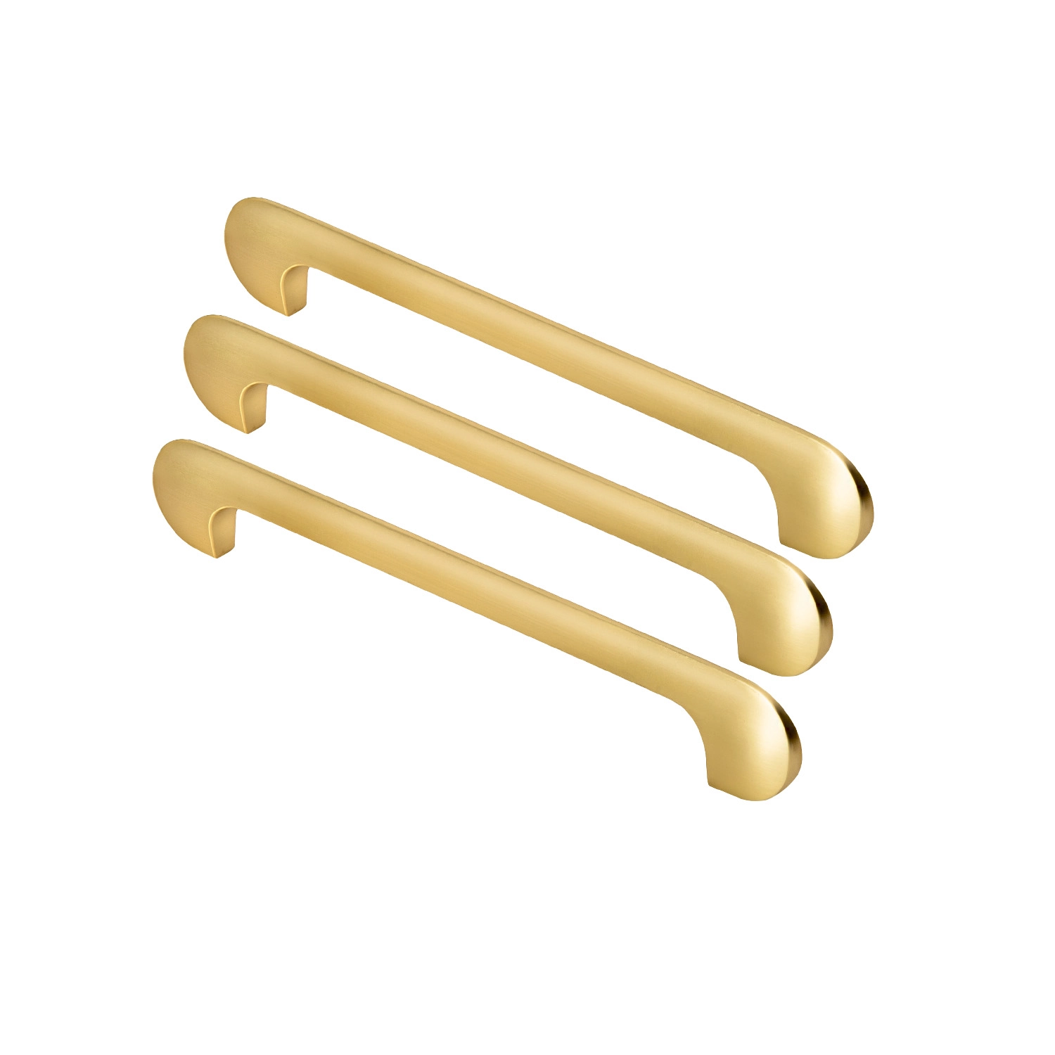 Kit 03 - Puxador Para Móvel Alça Sobrepor 160 Mm Zamac (pompeia Dourado Fosco)