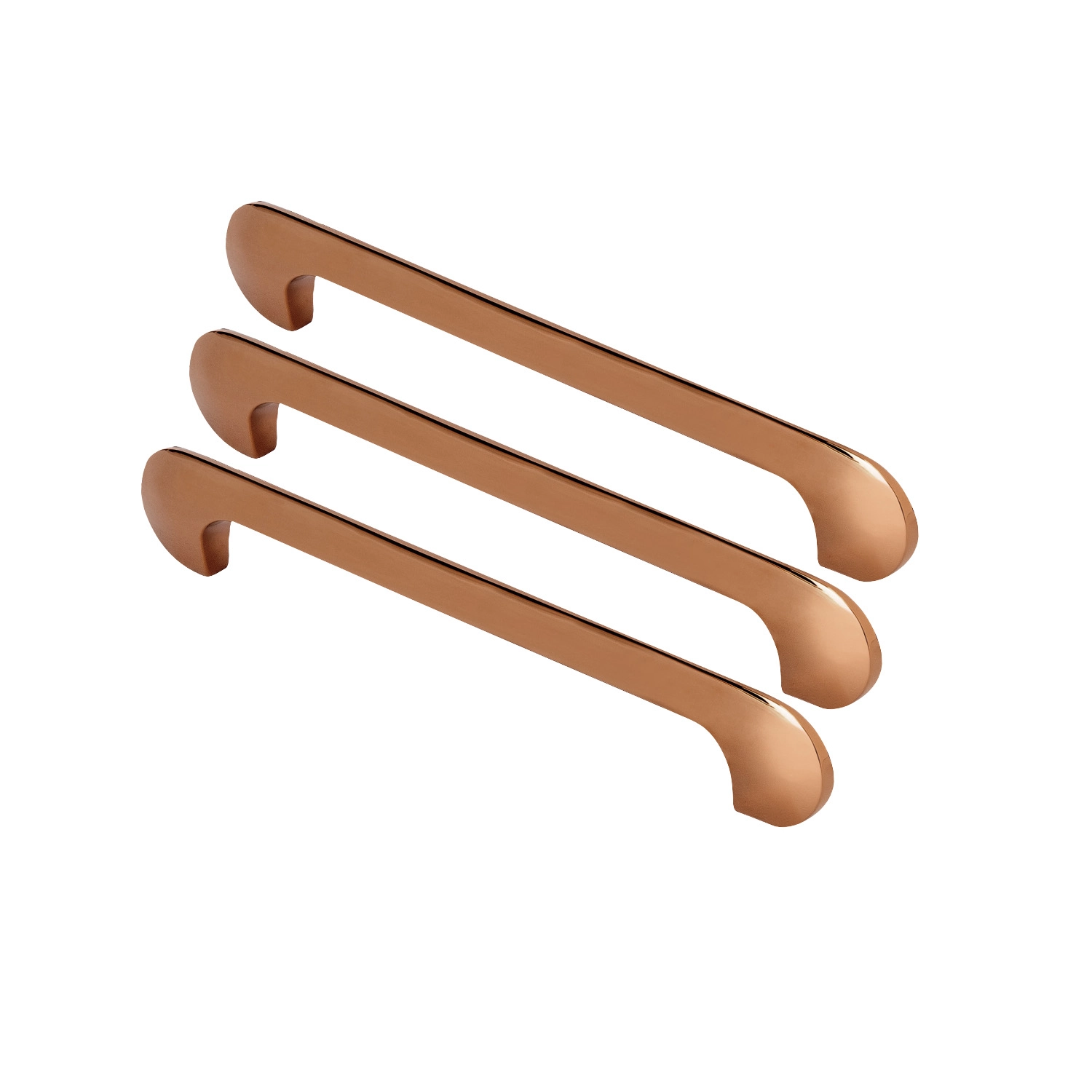 Kit 03 - Puxador Para Móvel Alça Sobrepor 160 Mm Zamac (pompeia Rosé Gold)