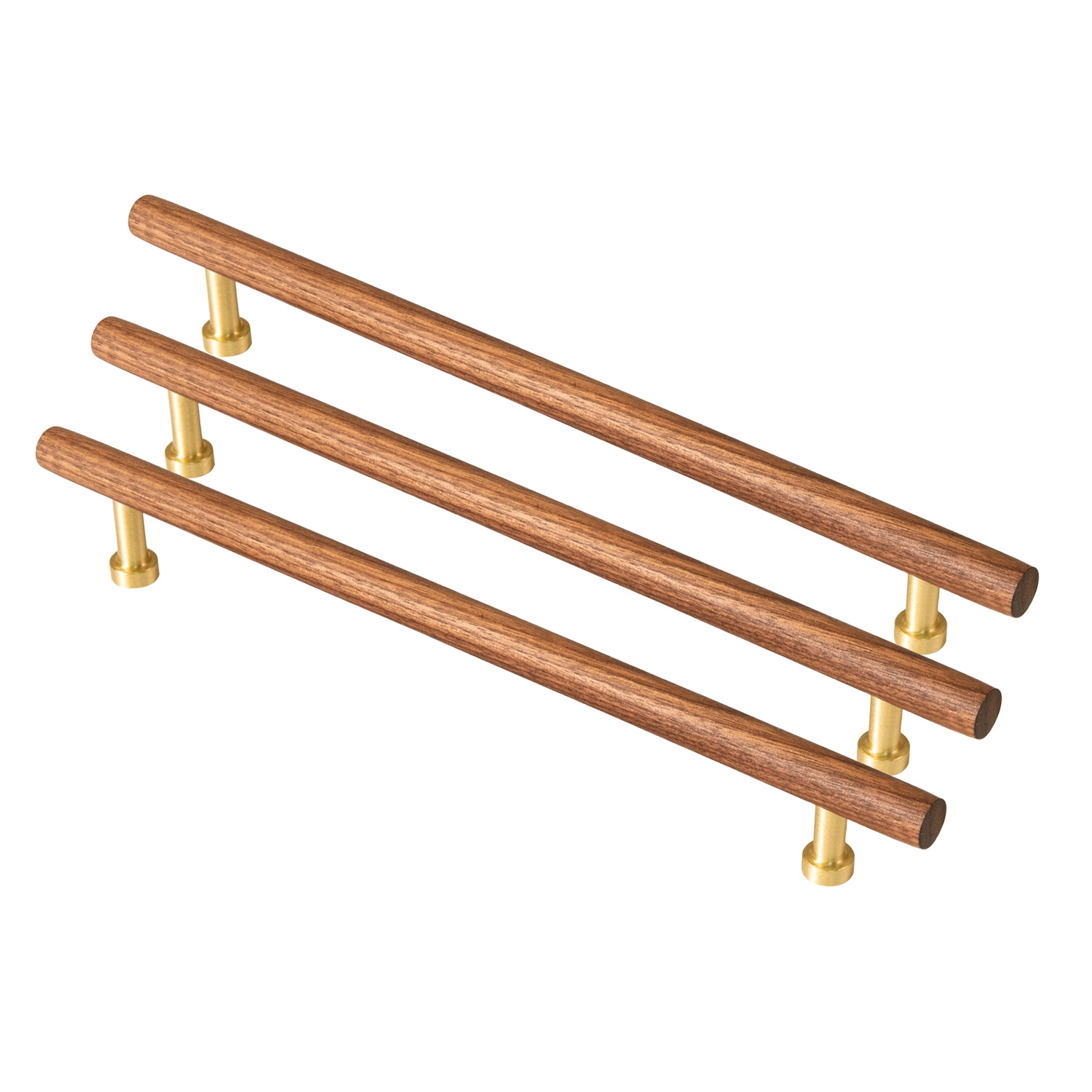 Kit 03 - Puxador Para Móvel Alça Sobrepor 224 Mm Em Madeira (argos)