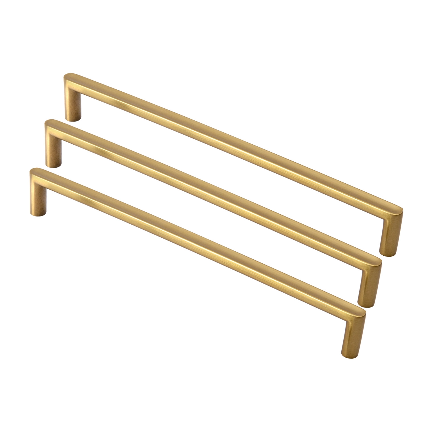 Kit 03 - Puxador Para Móvel Alça Sobrepor 224 Mm Zamac (cartago Dourado Fosco)