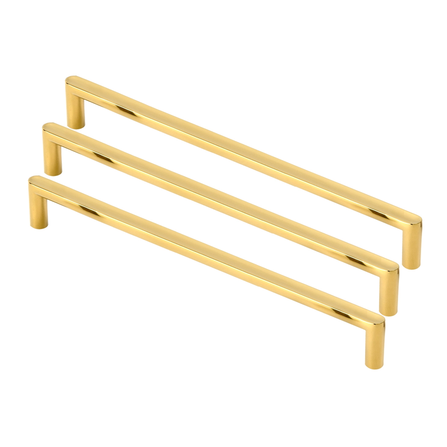 Kit 03 - Puxador Para Móvel Alça Sobrepor 224 Mm Zamac (cartago Dourado)