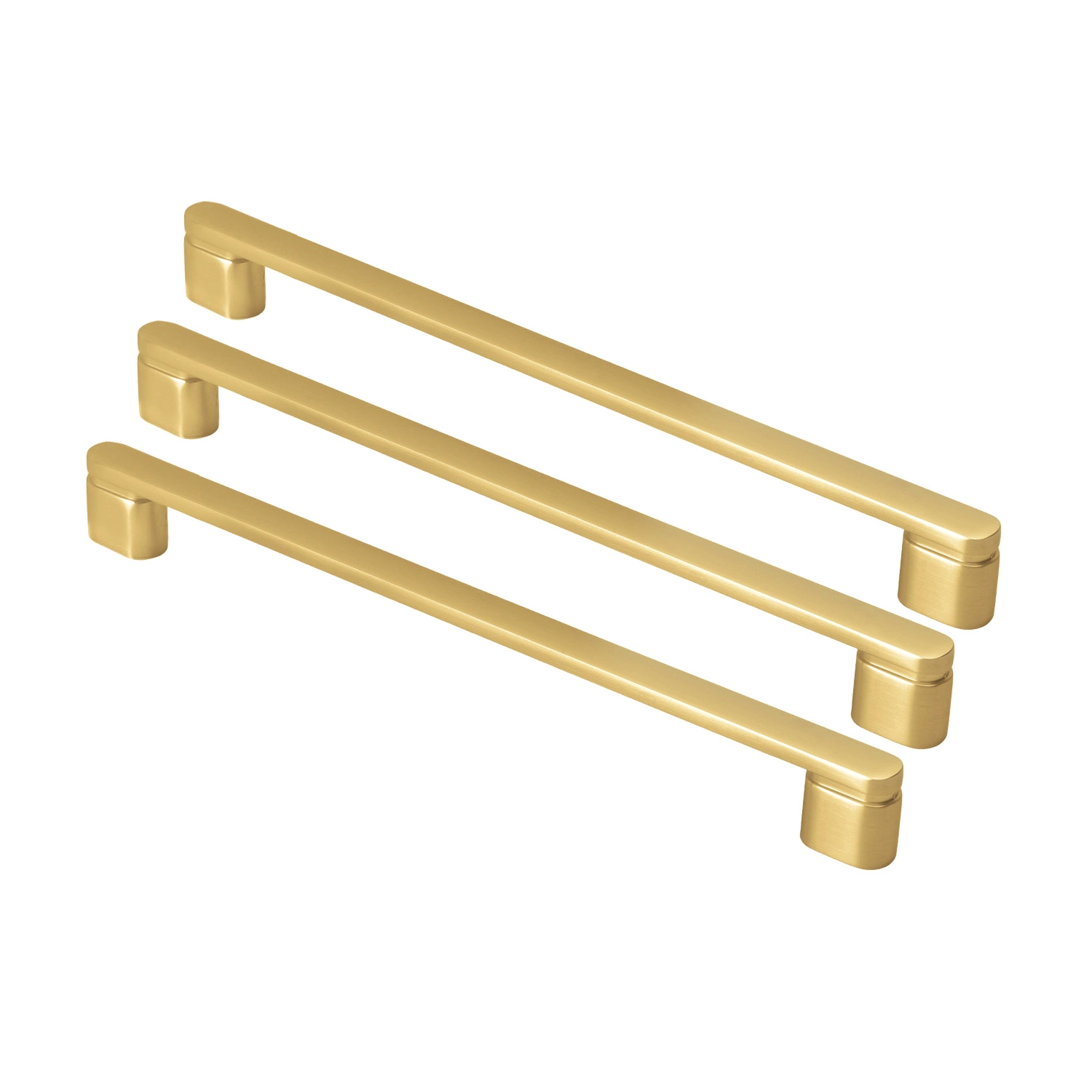 Kit 03 - Puxador Para Móvel Alça Sobrepor 224 Mm Zamac (memphis Dourado Fosco)