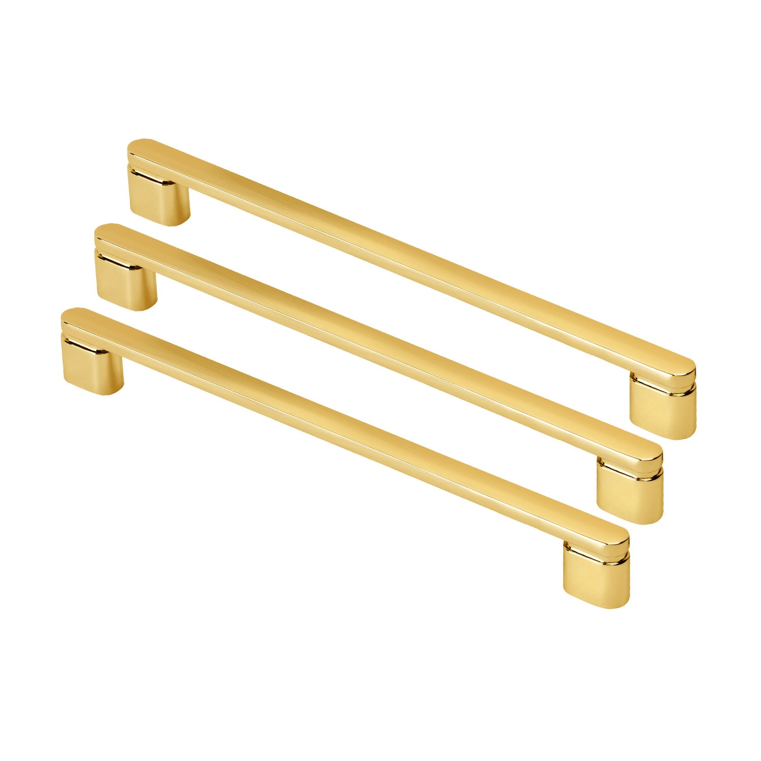 Kit 03 - Puxador Para Móvel Alça Sobrepor 224 Mm Zamac (memphis Dourado)