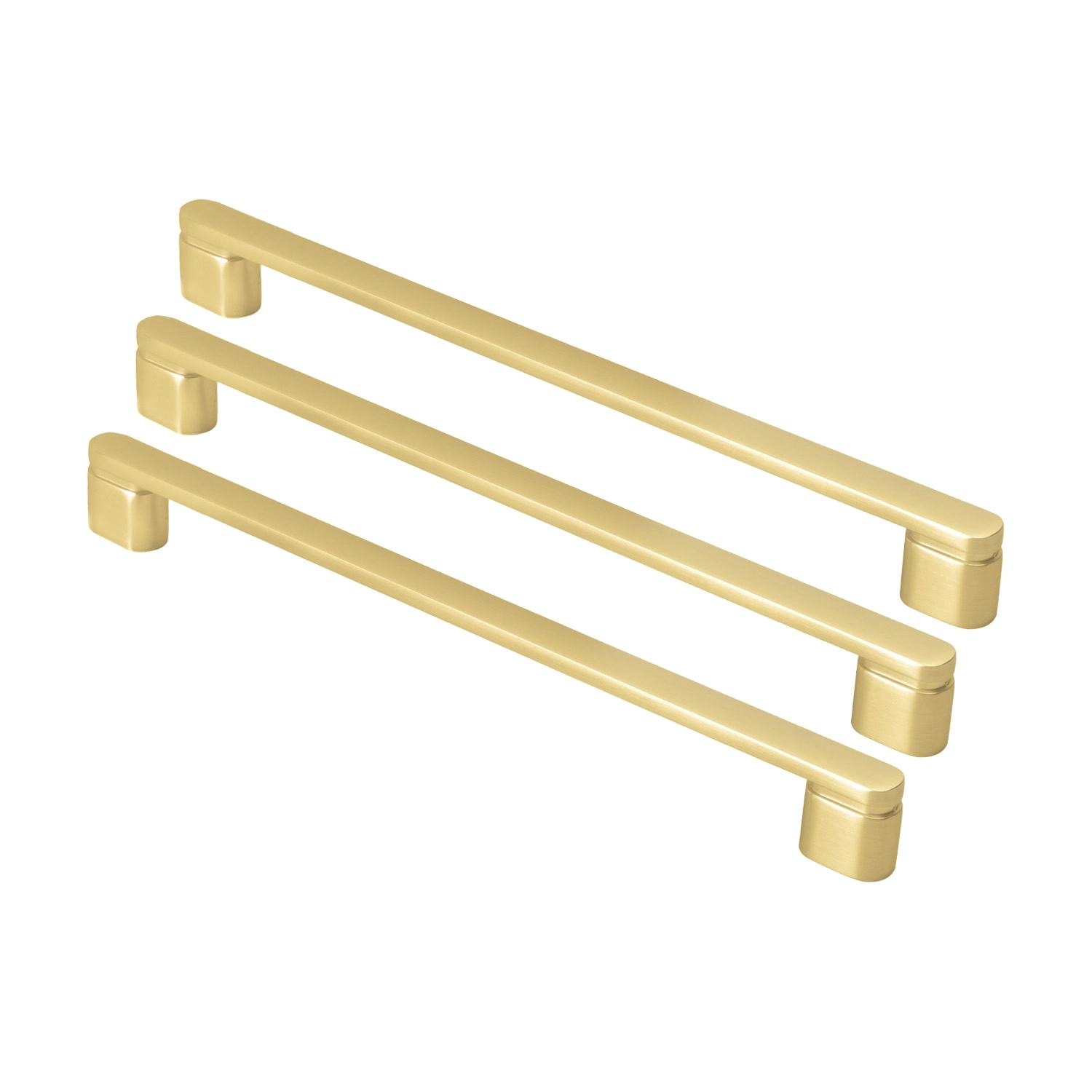Kit 03 - Puxador Para Móvel Alça Sobrepor 224 Mm Zamac (memphis Ouro Fosco)
