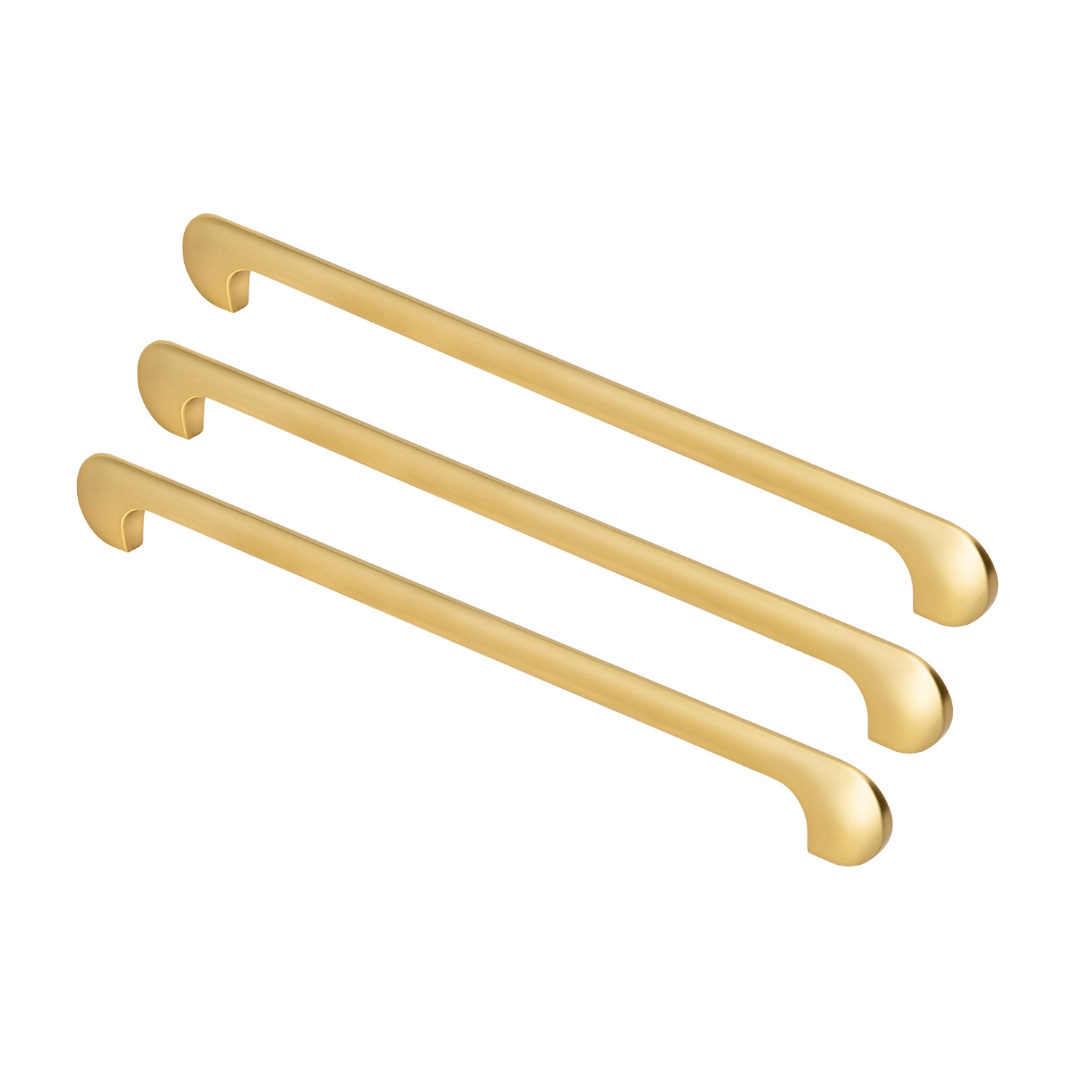 Kit 03 - Puxador Para Móvel Alça Sobrepor 256 Mm Zamac (pompeia Dourado Fosco)