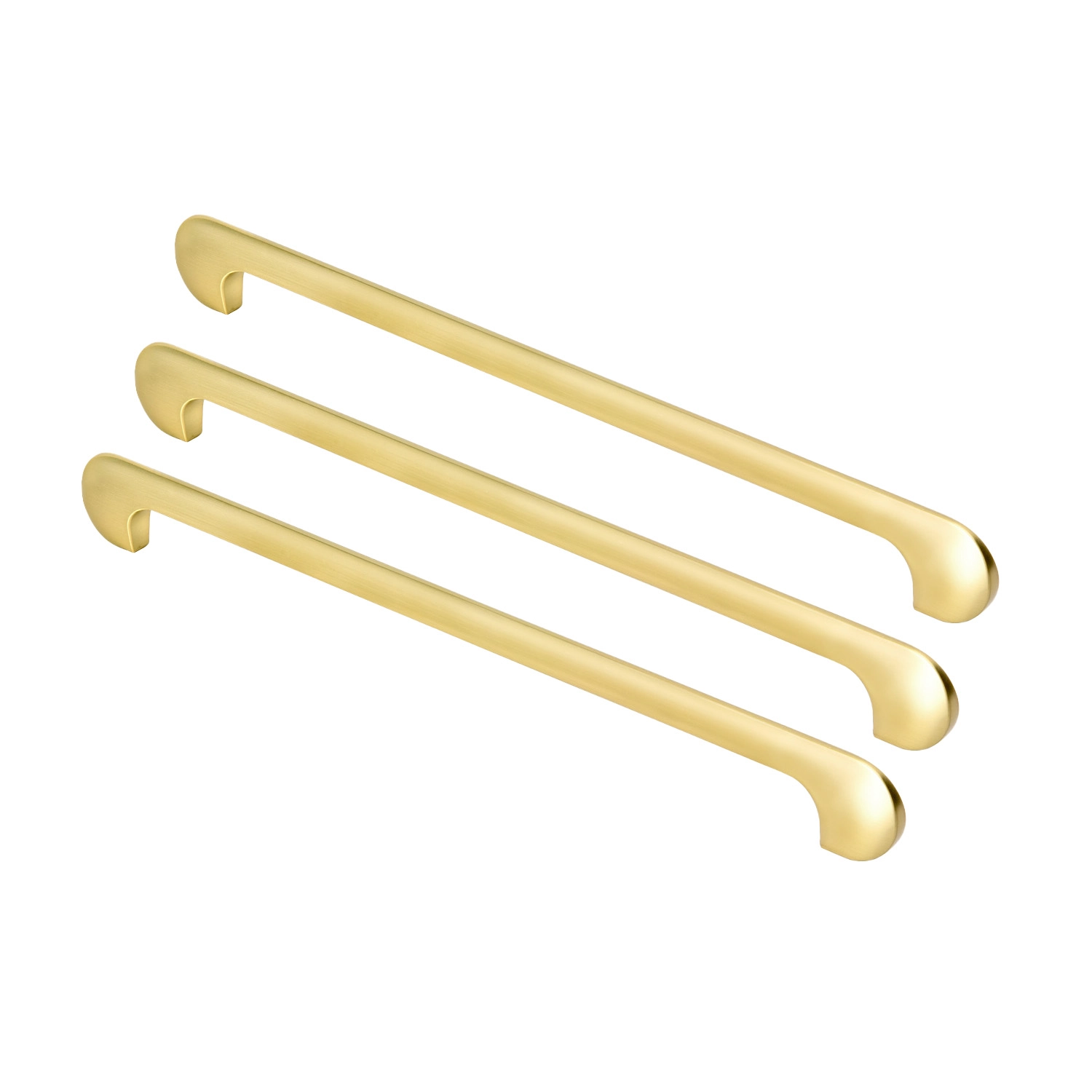Kit 03 - Puxador Para Móvel Alça Sobrepor 256 Mm Zamac (pompeia Ouro Fosco)