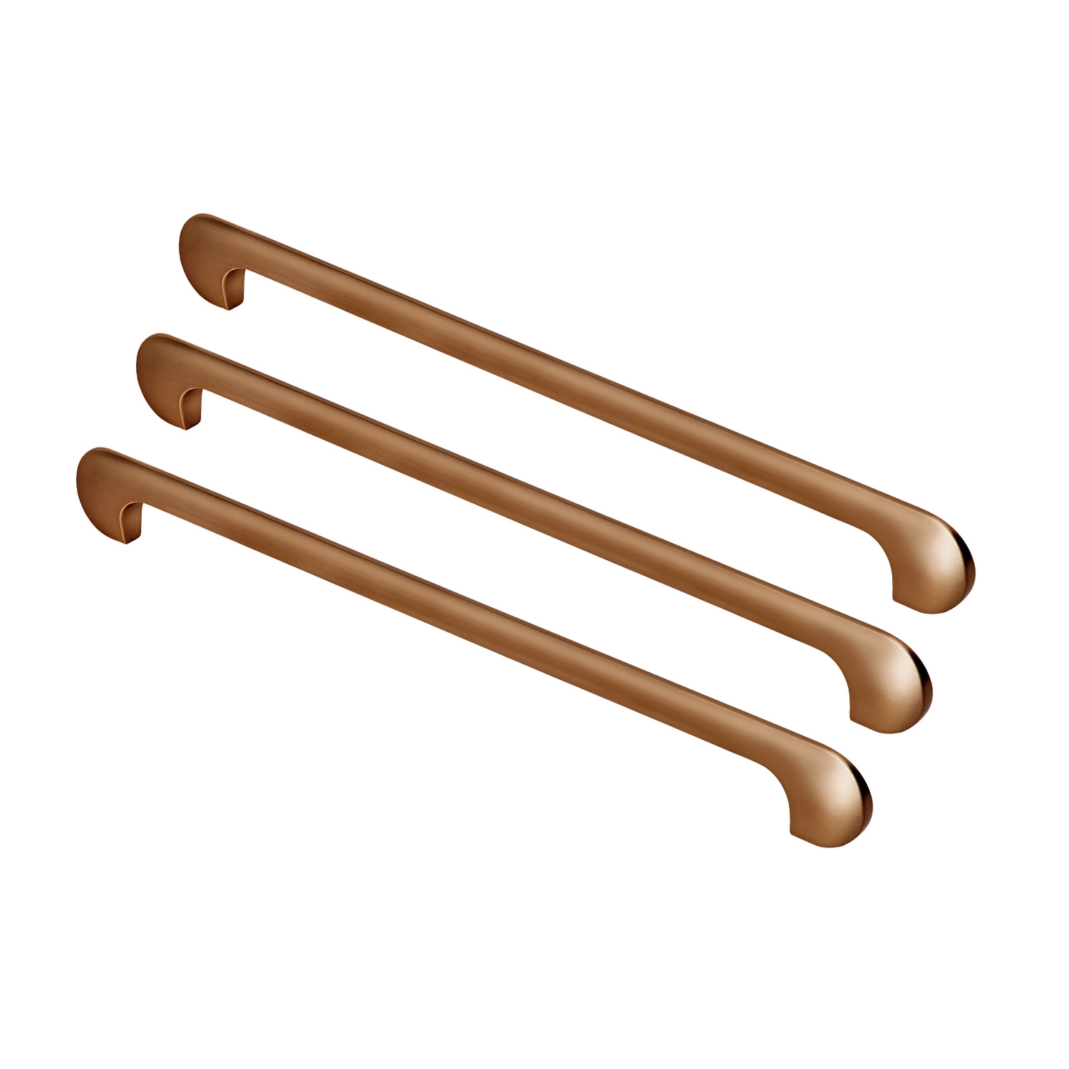Kit 03 - Puxador Para Móvel Alça Sobrepor 256 Mm Zamac (pompeia Rosé Gold Fosco)