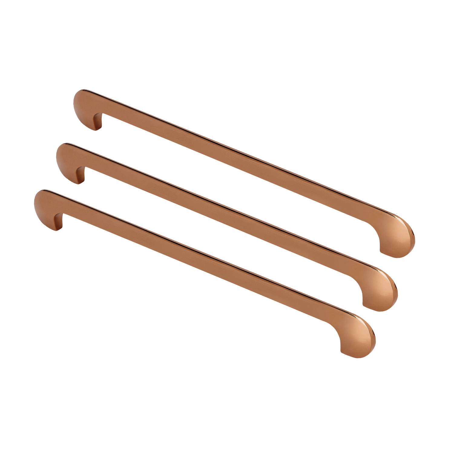 Kit 03 - Puxador Para Móvel Alça Sobrepor 256 Mm Zamac (pompeia Rosé Gold)