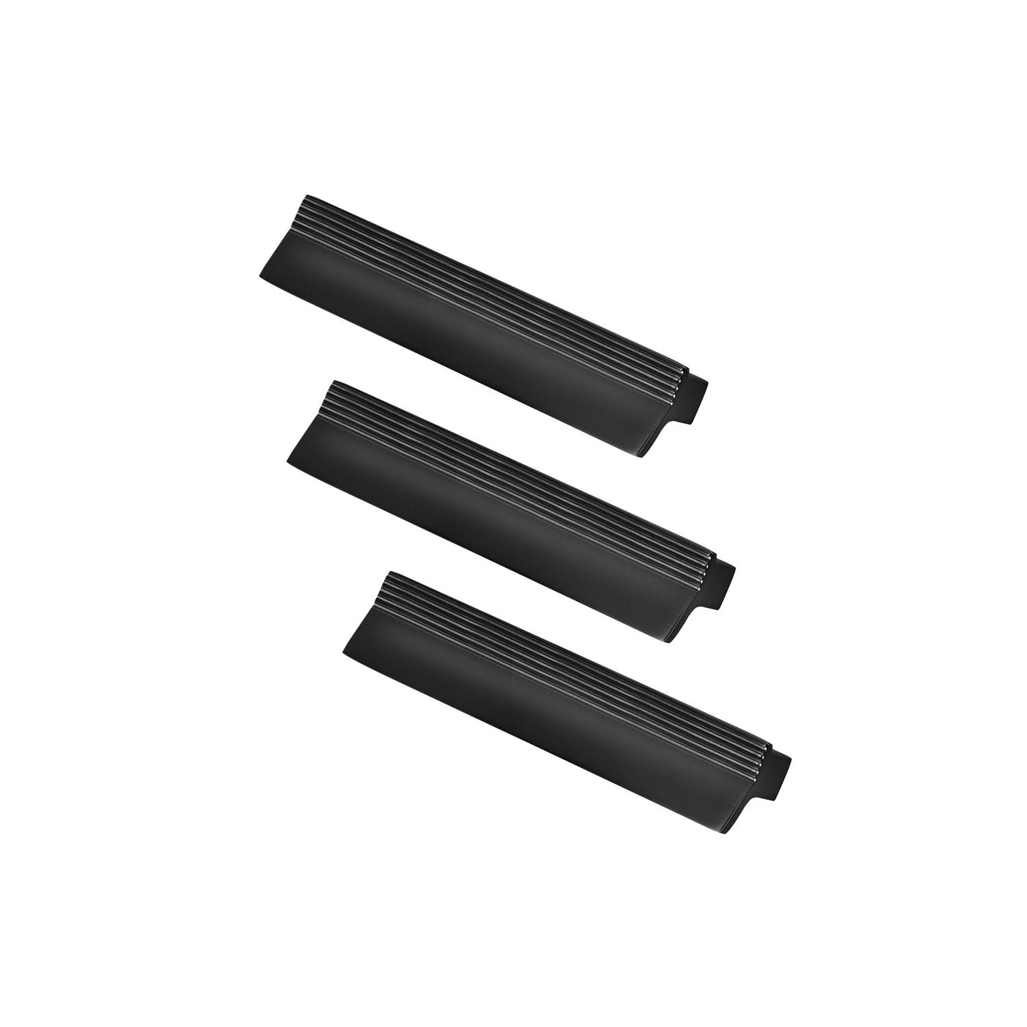 Kit 03 - Puxador Para Móvel Alça Sobrepor 96 Mm Zamac (troia Preto Fosco)
